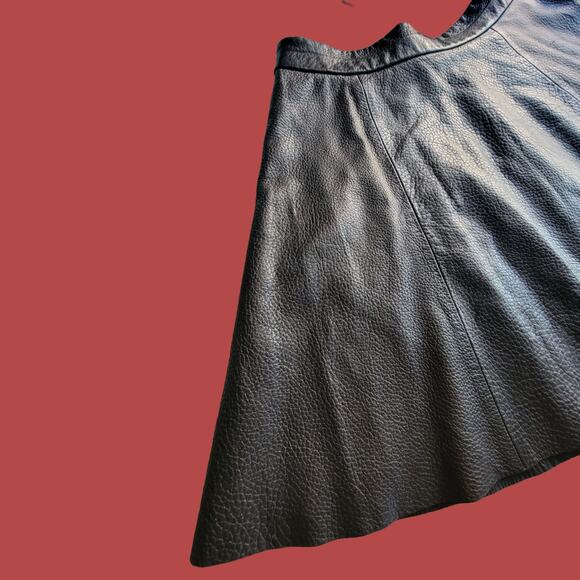 H&M Bonded Leather Mini Swing Skirt, Size 8/38 - Picture 3 of 7
